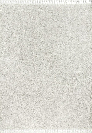 HomeRoots 4' X 6' White Area Rug with Classic Fringe Tassels – Durable, Soft, and Perfect for Any Space! 686608