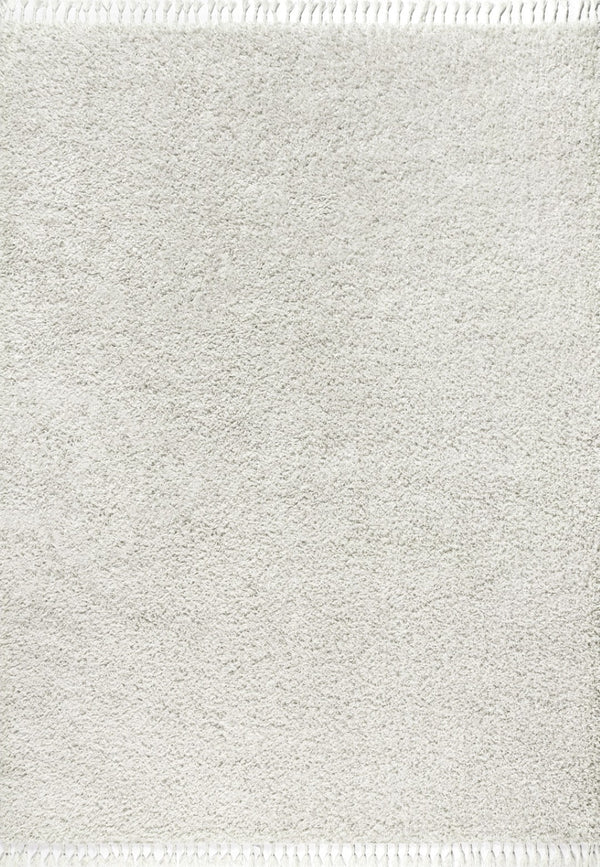 HomeRoots 4' X 6' White Area Rug with Classic Fringe Tassels – Durable, Soft, and Perfect for Any Space! 686608