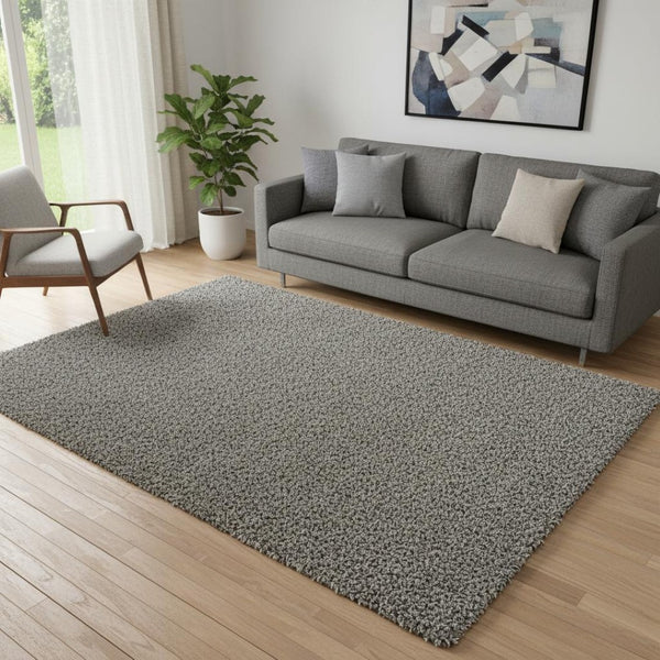 HomeRoots 5' X 8' Charcoal Area Rug with Cozy Fringed Edges - Soft, Durable, and Stylish for Any Room 686614