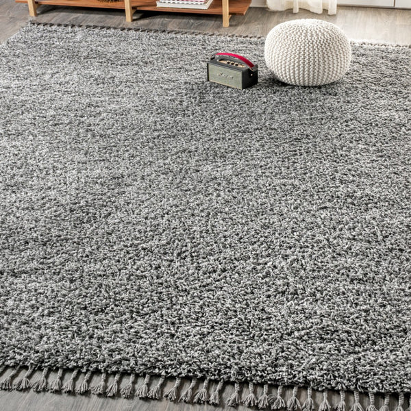 HomeRoots 5' X 8' Charcoal Area Rug with Cozy Fringed Edges - Soft, Durable, and Stylish for Any Room 686614