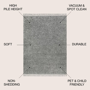 HomeRoots 5' X 8' Charcoal Area Rug with Cozy Fringed Edges - Soft, Durable, and Stylish for Any Room 686614