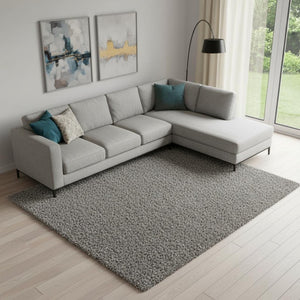 HomeRoots 8' X 10' Charcoal Area Rug with Stylish Fringe - Soft, Durable, and Perfect for Modern Interiors 686615