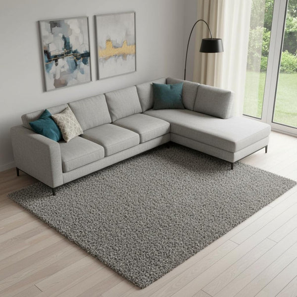 HomeRoots 8' X 10' Charcoal Area Rug with Stylish Fringe - Soft, Durable, and Perfect for Modern Interiors 686615