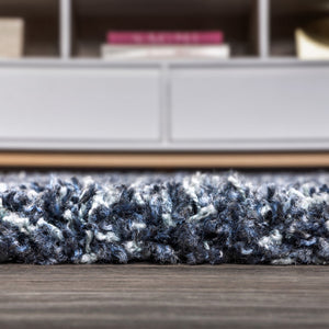 HomeRoots 8' Denim Blue Runner Rug - Soft, Durable, Fringed Design Perfect for Hallways, Kitchens, and More 686616