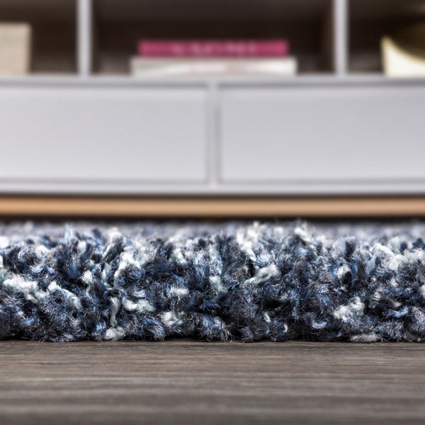 HomeRoots 8' Denim Blue Runner Rug - Soft, Durable, Fringed Design Perfect for Hallways, Kitchens, and More 686616