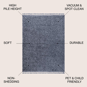 HomeRoots 4' Denim Blue Area Rug with Fringe | Stylish, Durable, and Soft for Modern Living Spaces & Décor 686618
