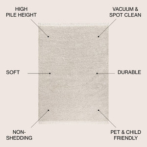 HomeRoots 4' Cream Area Rug with Fringe - Soft, Durable & Stylish - Perfect for Living Rooms, Bedrooms & More! 686623