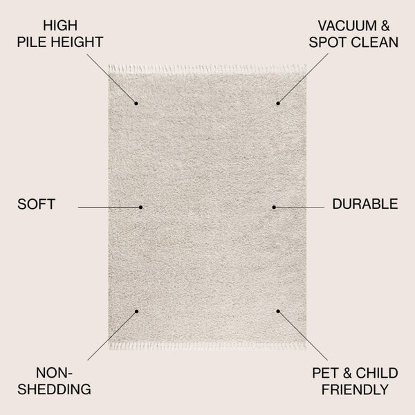 HomeRoots 4' Cream Area Rug with Fringe - Soft, Durable & Stylish - Perfect for Living Rooms, Bedrooms & More! 686623