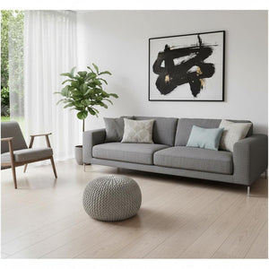 HomeRoots 5' X 8' Gray Area Rug with Fringed Tassels - Soft, Durable, Modern Design for Living Spaces & More 686629
