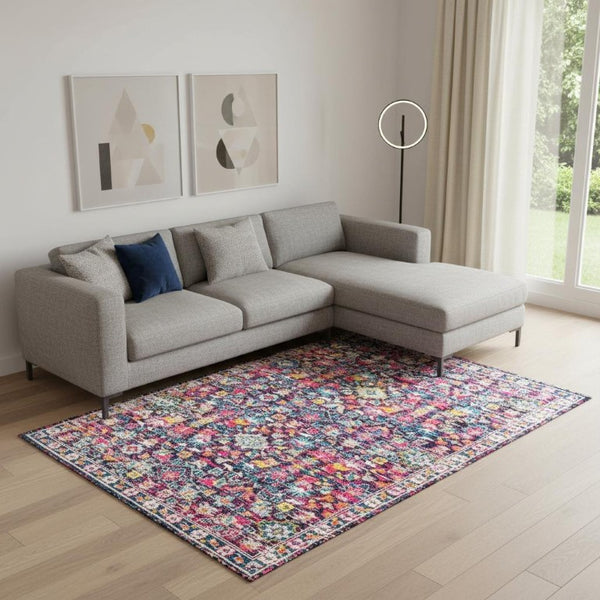 Floral Polypropylene Area Rug Power Loomed Traditional Style Living Room Floor Accent Decor