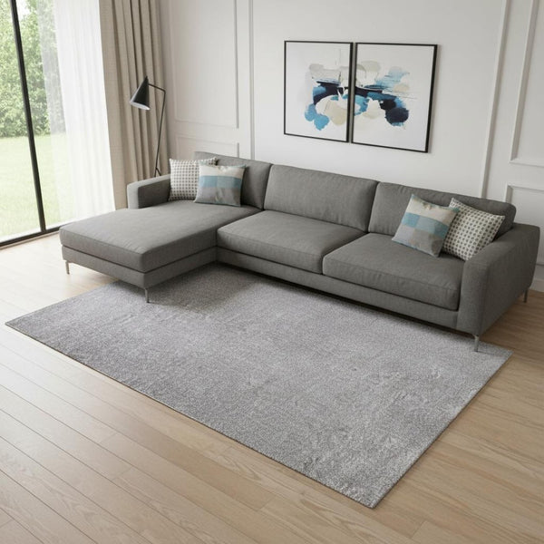 HomeRoots 9' X 12' Gray Area Rug - Contemporary Design, Durable, Low-Maintenance, Ideal for Large Spaces 686637