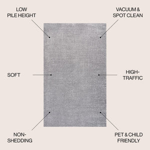 HomeRoots 9' X 12' Gray Area Rug - Contemporary Design, Durable, Low-Maintenance, Ideal for Large Spaces 686637
