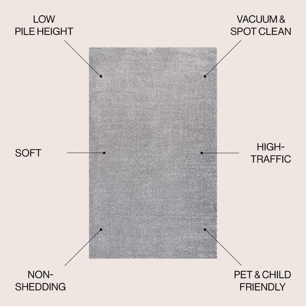 HomeRoots 9' X 12' Gray Area Rug - Contemporary Design, Durable, Low-Maintenance, Ideal for Large Spaces 686637