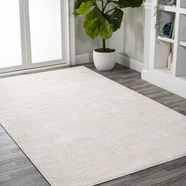HomeRoots 9' x 12' Cream Area Rug - Durable, Elegant, and Easy-Care Design for Living & Dining Spaces 686640
