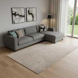 HomeRoots 9' X 12' Beige Area Rug - Durable & Stylish for High-Traffic Spaces | Easy Care, Contemporary Design 686642