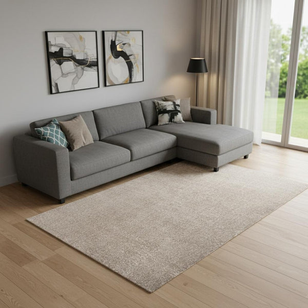 HomeRoots 9' X 12' Beige Area Rug - Durable & Stylish for High-Traffic Spaces | Easy Care, Contemporary Design 686642
