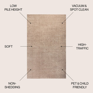 HomeRoots 9' X 12' Beige Area Rug - Durable & Stylish for High-Traffic Spaces | Easy Care, Contemporary Design 686642