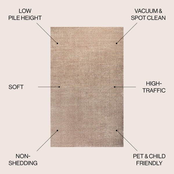 HomeRoots 9' X 12' Beige Area Rug - Durable & Stylish for High-Traffic Spaces | Easy Care, Contemporary Design 686642
