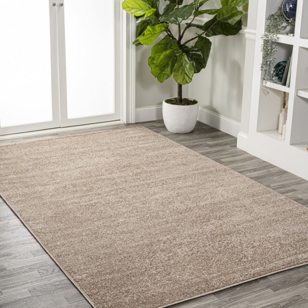 HomeRoots 9' X 12' Beige Area Rug - Durable & Stylish for High-Traffic Spaces | Easy Care, Contemporary Design 686642
