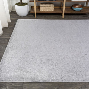 HomeRoots 9' X 12' Light Gray Area Rug - Modern Design for Cozy Living Spaces, Noise Reduction & Easy Care 686646