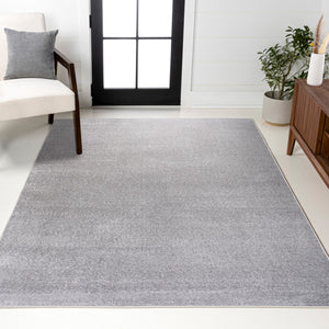 HomeRoots 9' X 12' Light Gray Area Rug - Modern Design for Cozy Living Spaces, Noise Reduction & Easy Care 686646