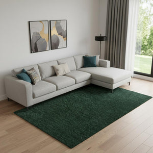 HomeRoots 9' Emerald Area Rug - Durable, Low-Maintenance Modern Design for Living Spaces & Elegant Décor 686647