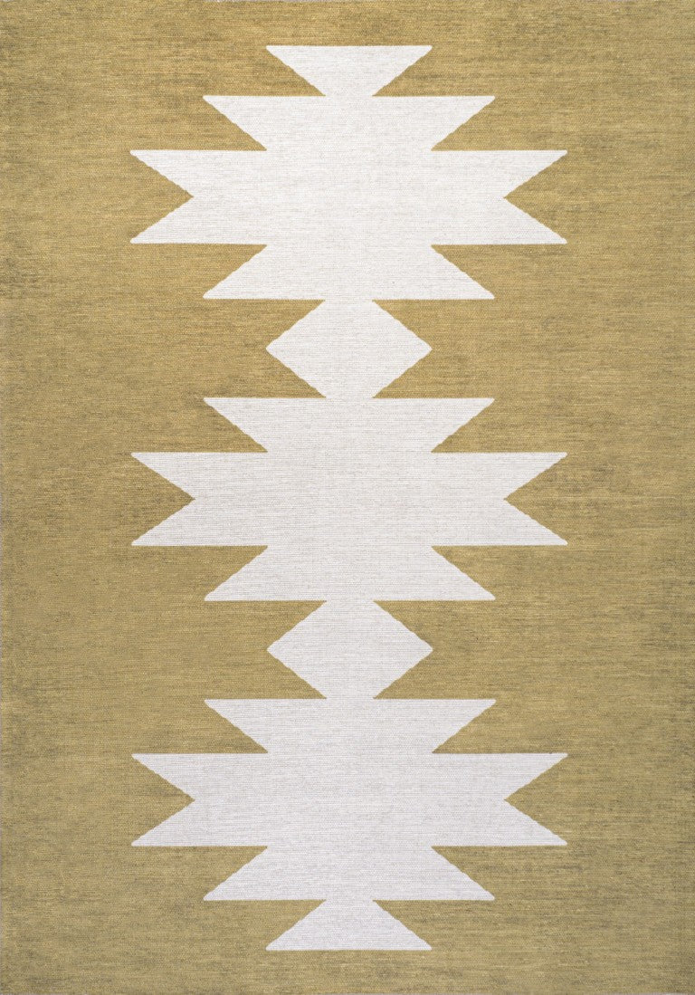 HomeRoots 9x12 Modern Geometric Polypropylene Area Rug Low Pile for Living and Dining Rooms 686657