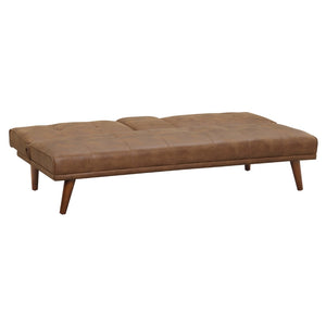 English Elm Upholstered Tufted Convertible Sofa with Cup Holders and Solid Wood Legs B2748P452547