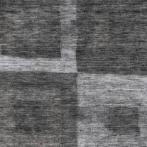 HomeRoots 9' X 12' Washable Geometric Area Rug - Stylish Black, Silver & Gray with UV Protection for Durability 686668