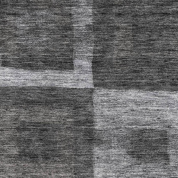 HomeRoots 9' X 12' Washable Geometric Area Rug - Stylish Black, Silver & Gray with UV Protection for Durability 686668