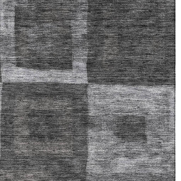 HomeRoots 9' X 12' Washable Geometric Area Rug - Stylish Black, Silver & Gray with UV Protection for Durability 686668