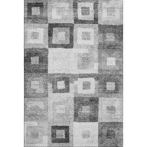 HomeRoots 8' X 10' Gray and Silver Geometric Area Rug - Washable, UV Protected, Stain Resistant for Modern Homes 686685