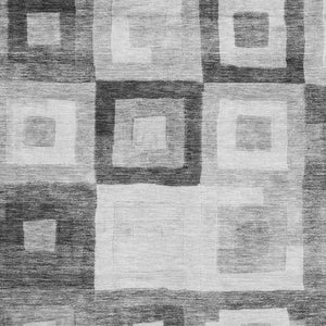 HomeRoots 8' X 10' Gray and Silver Geometric Area Rug - Washable, UV Protected, Stain Resistant for Modern Homes 686685