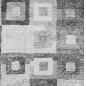 HomeRoots 10' Gray & Silver Geometric Washable Area Rug - Durable, UV Protected, Stain-Resistant Design for Homes 686687