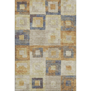 HomeRoots 10' X 14' Linen Gold Geometric Area Rug - Washable, Stain Resistant, Stylish & UV Protected Design! 686699