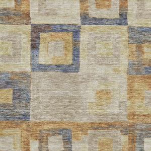 HomeRoots 10' X 14' Linen Gold Geometric Area Rug - Washable, Stain Resistant, Stylish & UV Protected Design! 686699