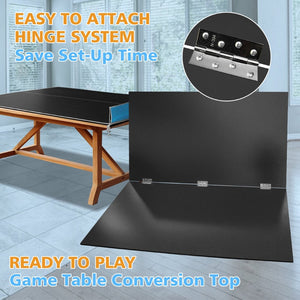English Elm 8ft Foldable Mdf Ping Pong Conversion Top for Solo Practice and Indoor Play Black W1408P262536