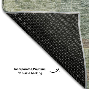 HomeRoots 9' X 12' Sage Beige & Taupe Geometric Washable Area Rug - UV Protected, Durable, Stylish & Easy Care 686704