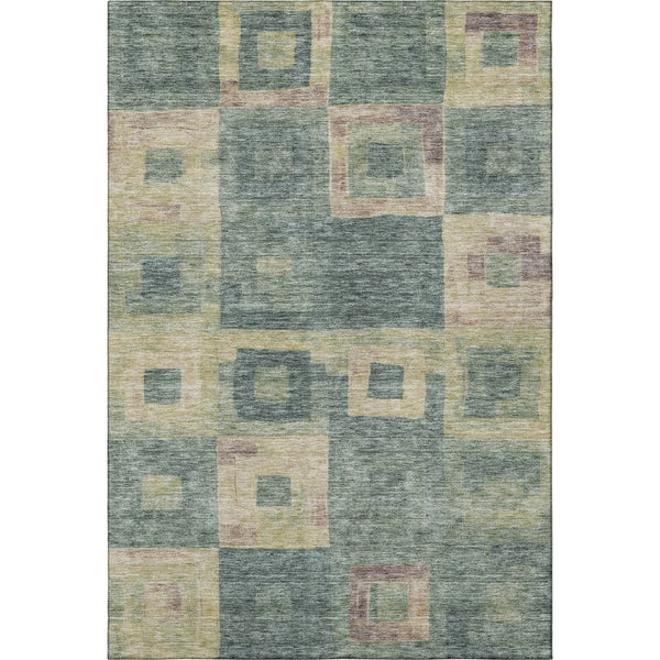 HomeRoots 9' X 12' Sage Beige & Taupe Geometric Washable Area Rug - UV Protected, Durable, Stylish & Easy Care 686704