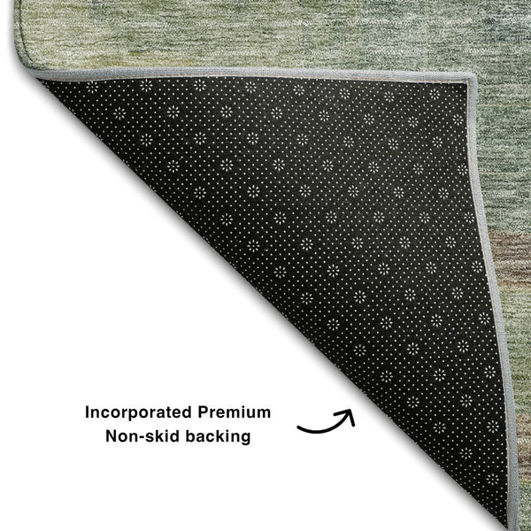 HomeRoots 10' X 14' Sage Beige & Taupe Geometric Washable Area Rug – Stylish, Durable, UV Protected for Home Use 686705