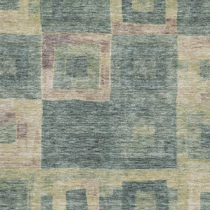 HomeRoots 10' X 14' Sage Beige & Taupe Geometric Washable Area Rug – Stylish, Durable, UV Protected for Home Use 686705