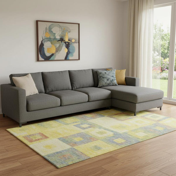 HomeRoots 8' X 10' Vibrant Geometric Washable Area Rug – Stain Resistant, UV Protected, Perfect for Active Homes 686709