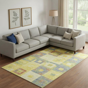 HomeRoots 10' X 14' Vibrant Geometric Washable Area Rug with UV Protection - Stylish, Durable & Kid-Friendly! 686711