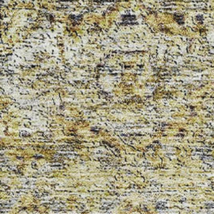 HomeRoots 10' Artichoke Green Gold Floral Medallion Area Rug – Washable, Durable, UV Protected for High-Traffic Spaces 686717