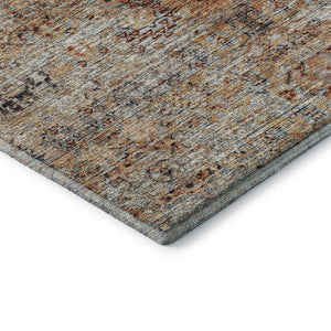 HomeRoots 9' X 12' Coral Gray Floral Medallion Washable Area Rug - Durable, Stylish, UV Protected & Easy Care 686722