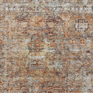 HomeRoots 9' X 12' Coral Gray Floral Medallion Washable Area Rug - Durable, Stylish, UV Protected & Easy Care 686722