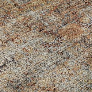 HomeRoots 10' Coral Gray & Silver Floral Medallion Area Rug - Washable, UV Protected, Stain Resistant Design 686723
