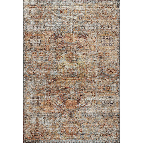 HomeRoots 10' Coral Gray & Silver Floral Medallion Area Rug - Washable, UV Protected, Stain Resistant Design 686723
