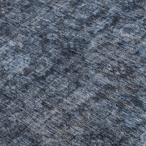 HomeRoots 9' X 12' Washable Blue & Charcoal Damask Area Rug – Stain Resistant, UV Protected, Perfect for Homes 686740