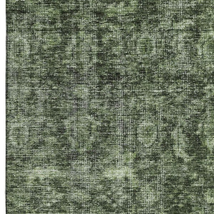 HomeRoots 5' X 8' Artichoke Green Damask Area Rug - Washable, UV-Protected, Perfect for Busy Homes & Style! 686743